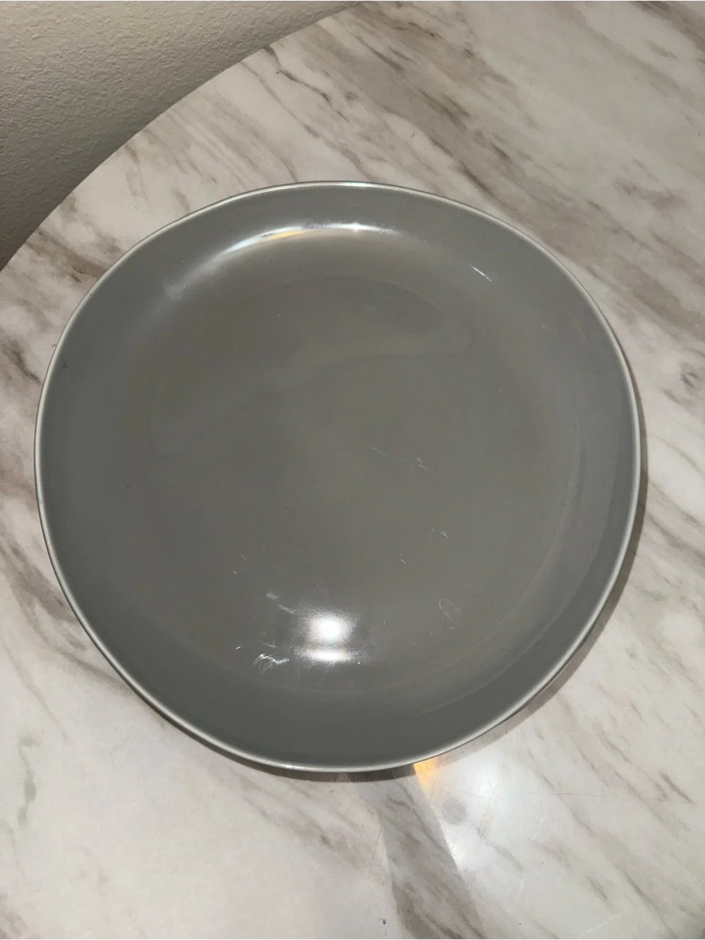 West Elm organic glazed porcelain dinner plates (4) grey light sage 11”